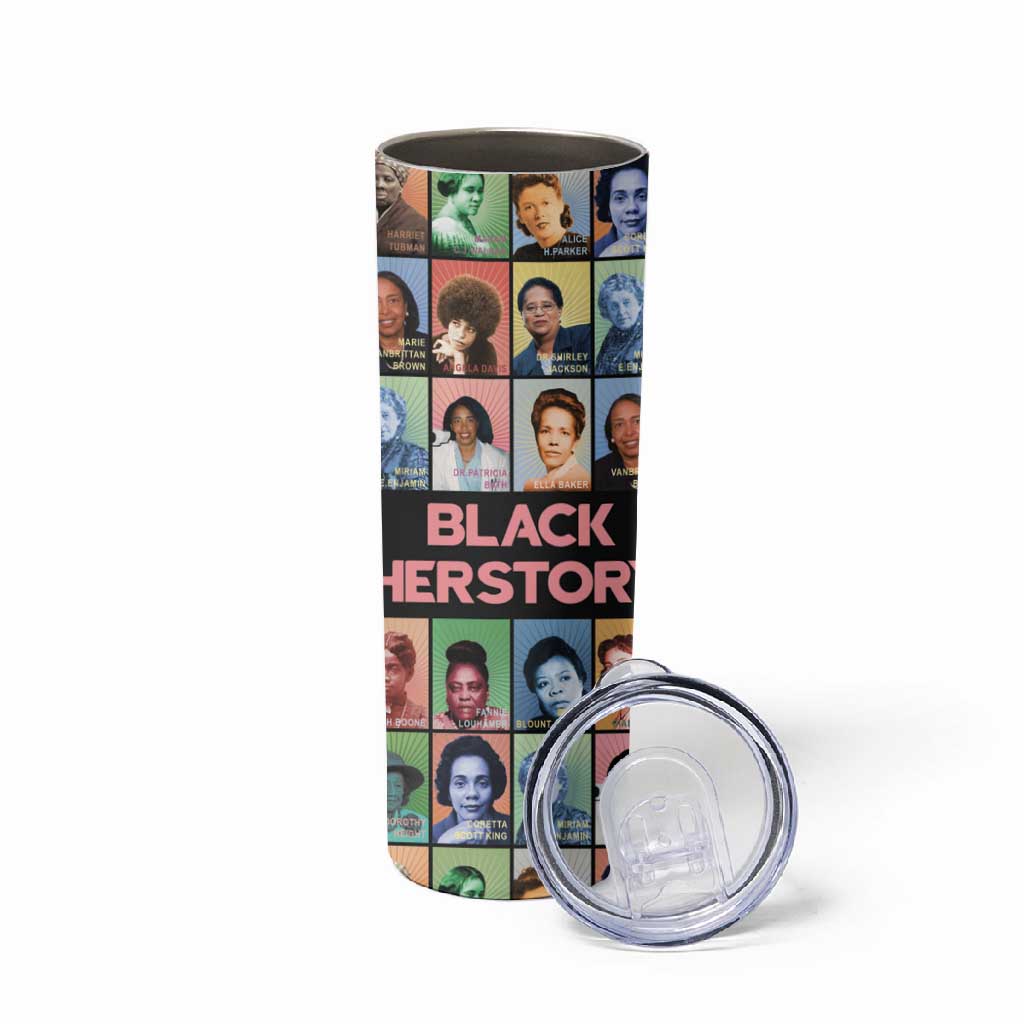 Afro Black Herstory Skinny Tumbler African Women History DT03