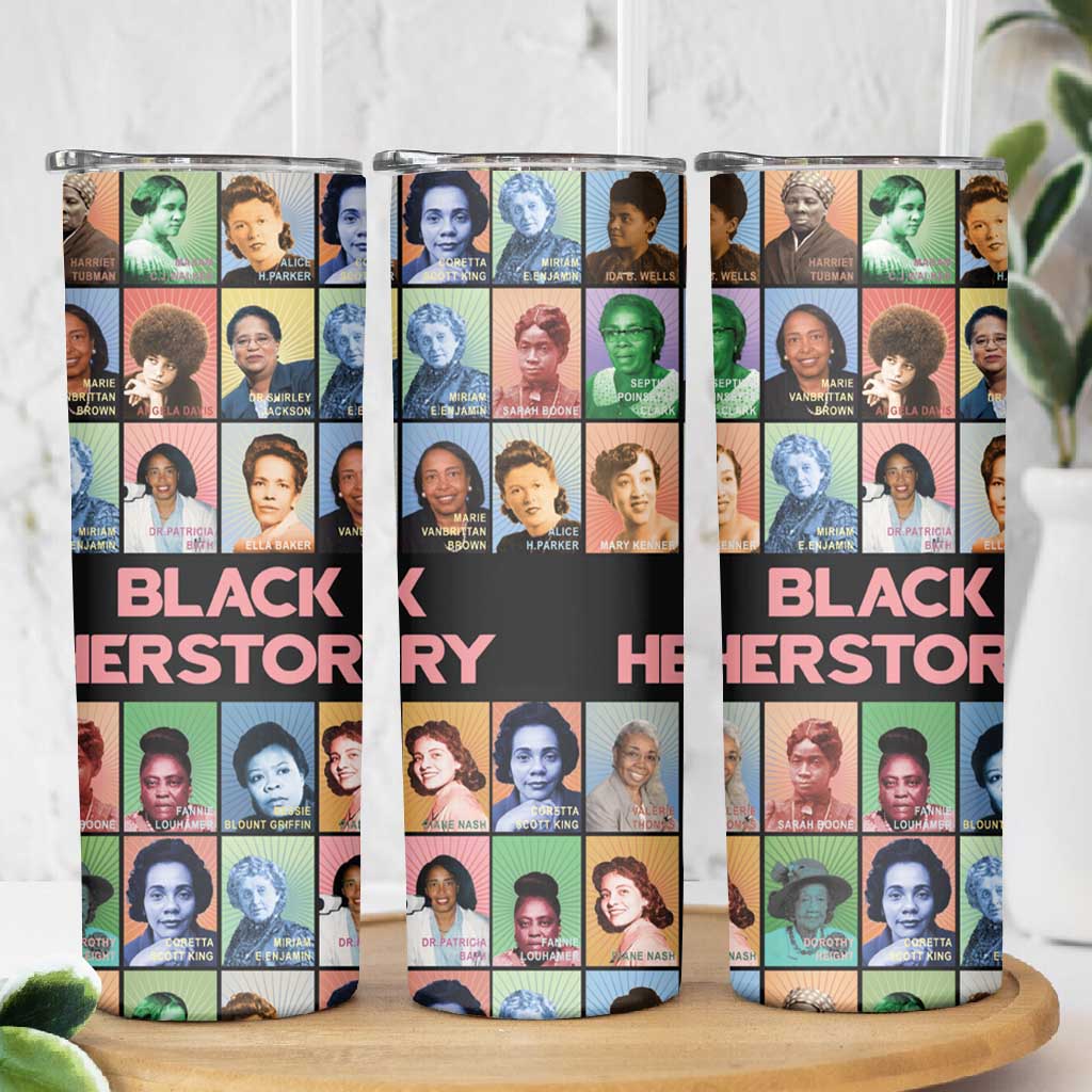 Afro Black Herstory Skinny Tumbler African Women History DT03