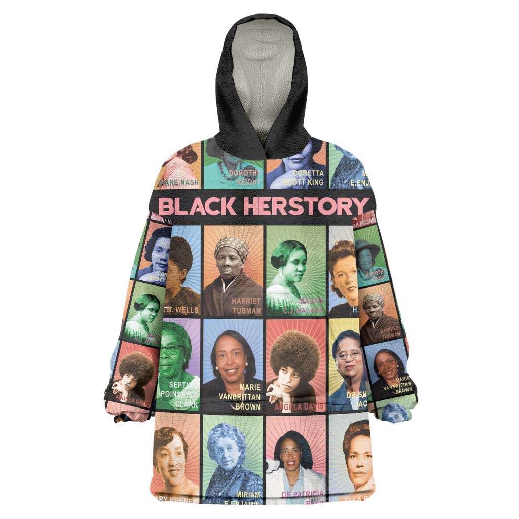 Afro Black Herstory Wearable Blanket Hoodie African Women History DT03