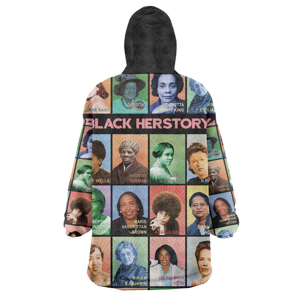 Afro Black Herstory Wearable Blanket Hoodie African Women History DT03