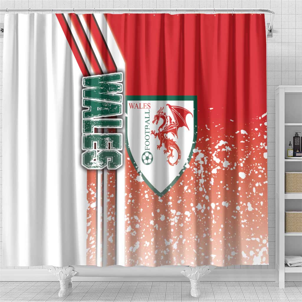 Wales Football Shower Curtain The Dragons Soccer - Road To Champion DT03