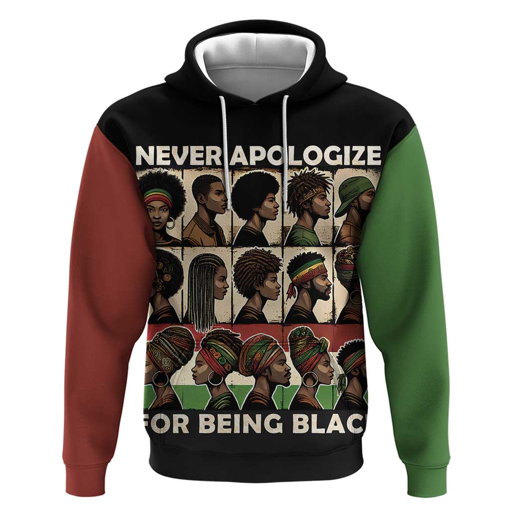 Never Apologize for Being Proudly Black Hoodie African Human DT03