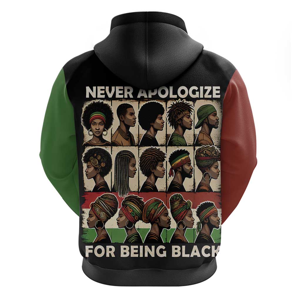 Never Apologize for Being Proudly Black Hoodie African Human DT03