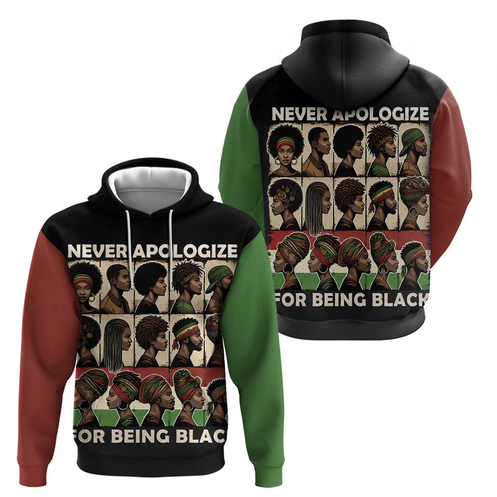 Never Apologize for Being Proudly Black Hoodie African Human DT03