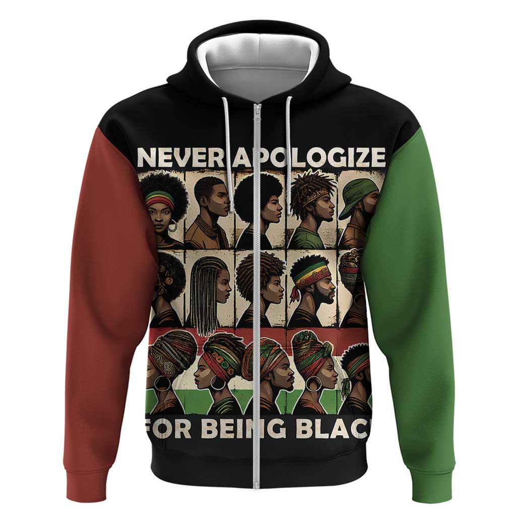 Never Apologize for Being Proudly Black Hoodie African Human DT03