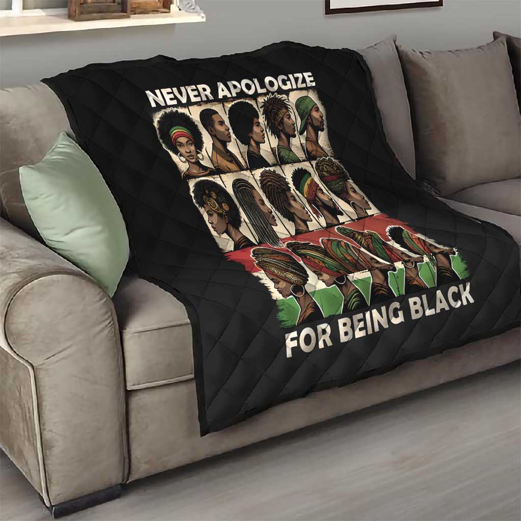 Never Apologize for Being Black Quilt African Pride DT03