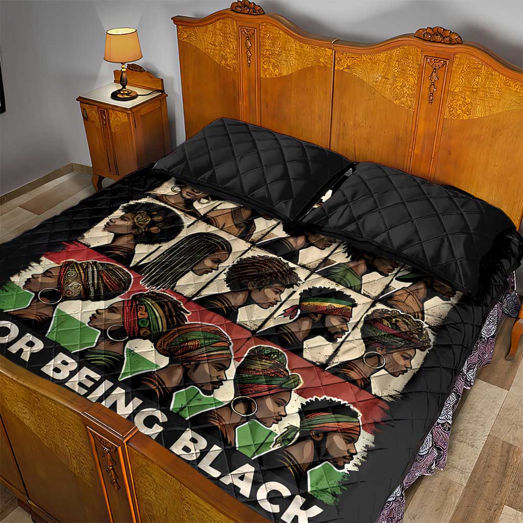 Never Apologize for Being Black Quilt Bed Set African Pride DT03