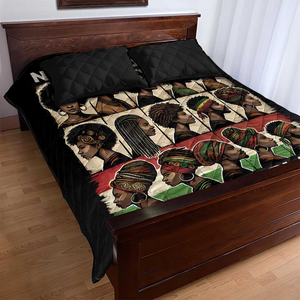 Never Apologize for Being Black Quilt Bed Set African Pride DT03