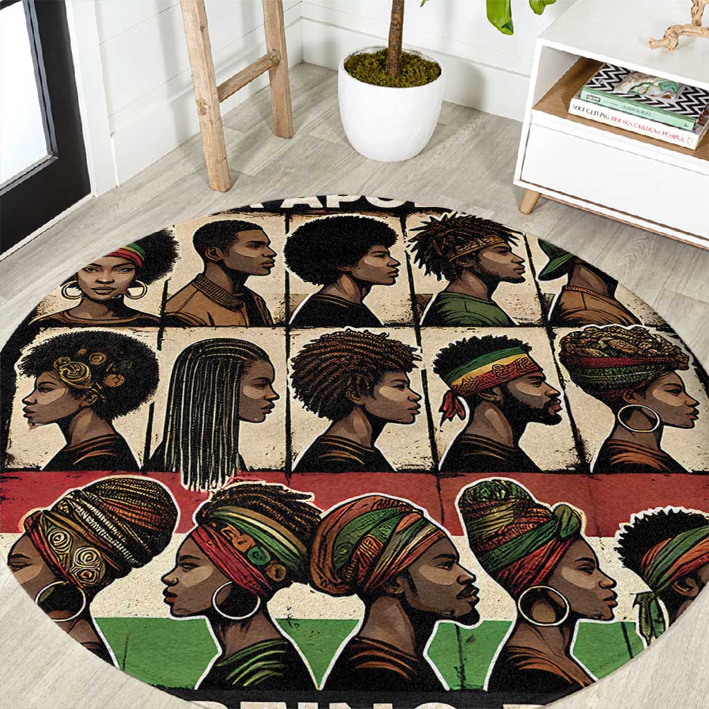 Never Apologize for Being Black Round Carpet African Pride DT03