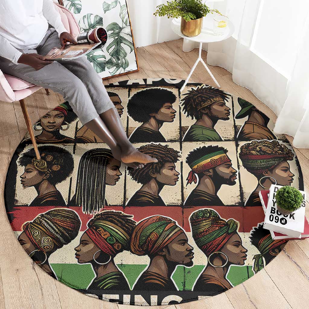 Never Apologize for Being Black Round Carpet African Pride DT03