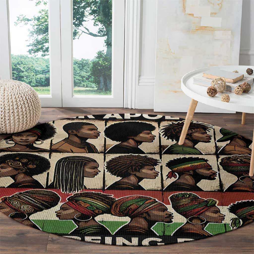 Never Apologize for Being Black Round Carpet African Pride DT03