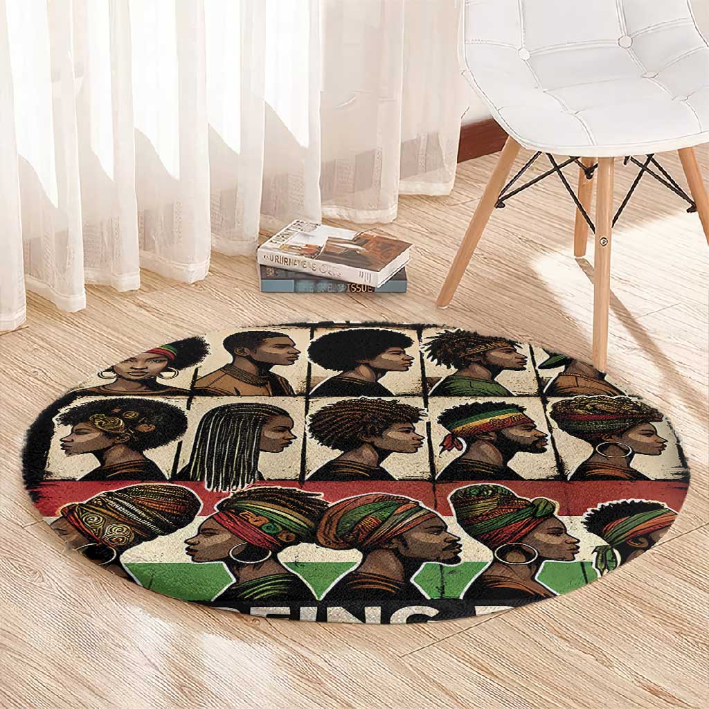 Never Apologize for Being Black Round Carpet African Pride DT03