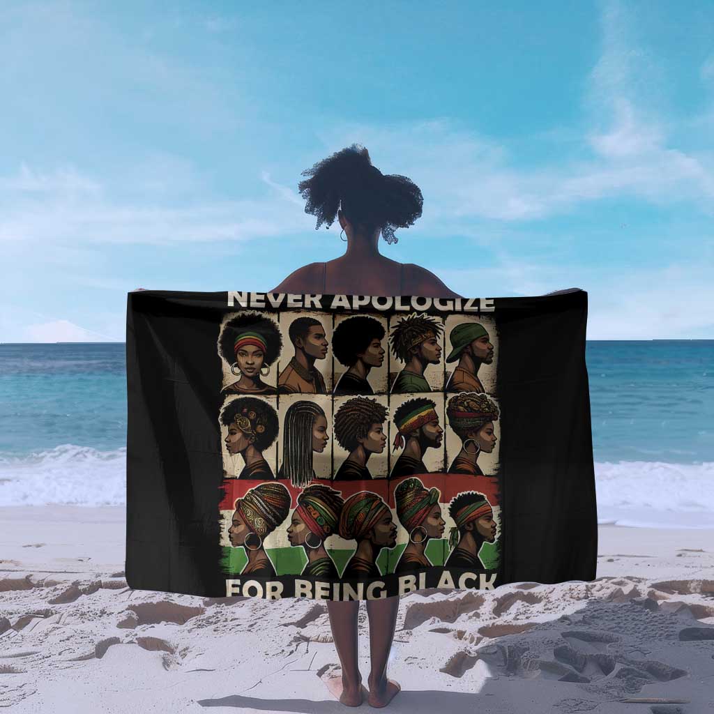 Never Apologize for Being Black Sarong African Pride DT03