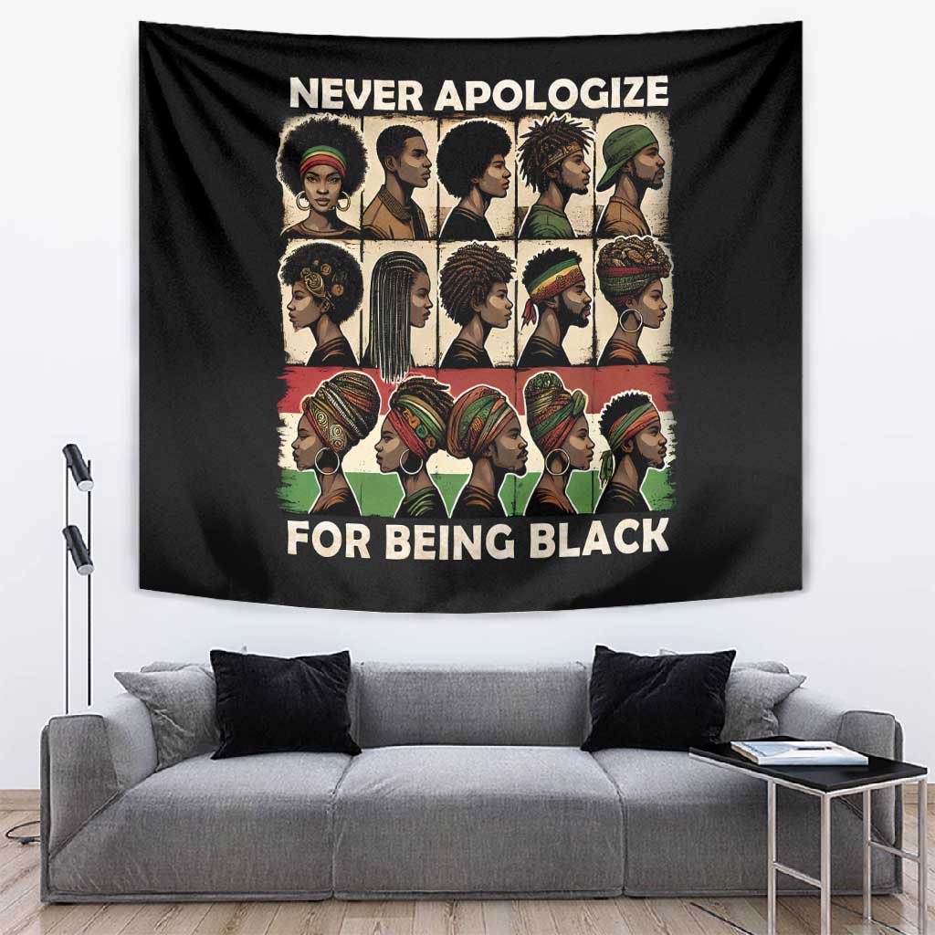Never Apologize for Being Black Tapestry African Pride DT03