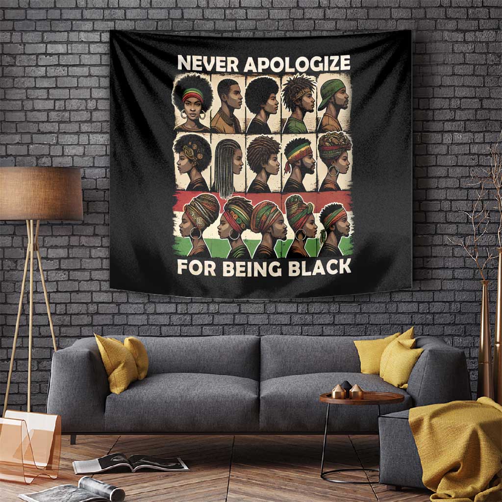 Never Apologize for Being Black Tapestry African Pride DT03