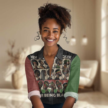 Never Apologize for Being Black Women Casual Shirt African Pride DT03