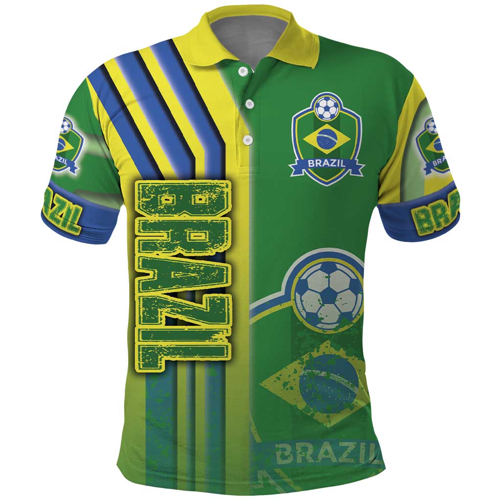 Brazil Football Polo Shirt Selecao Soccer - Road To Champion DT03