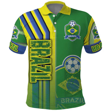 Brazil Football Polo Shirt Selecao Soccer - Road To Champion DT03