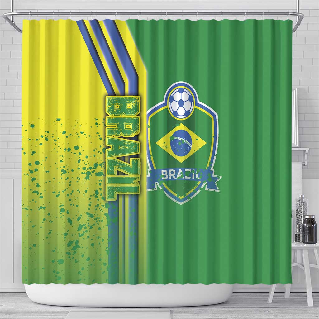 Brazil Football Shower Curtain Selecao Soccer - Road To Champion DT03