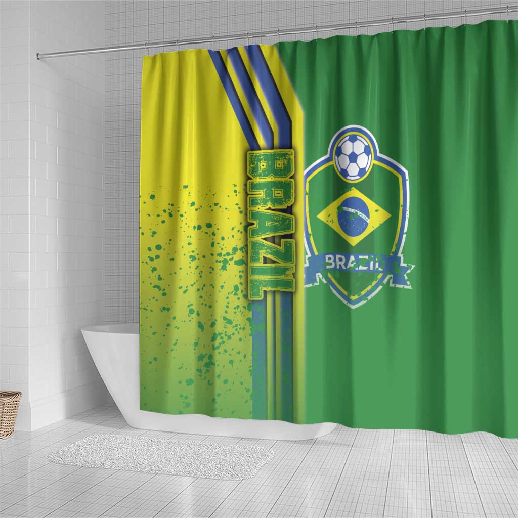 Brazil Football Shower Curtain Selecao Soccer - Road To Champion DT03