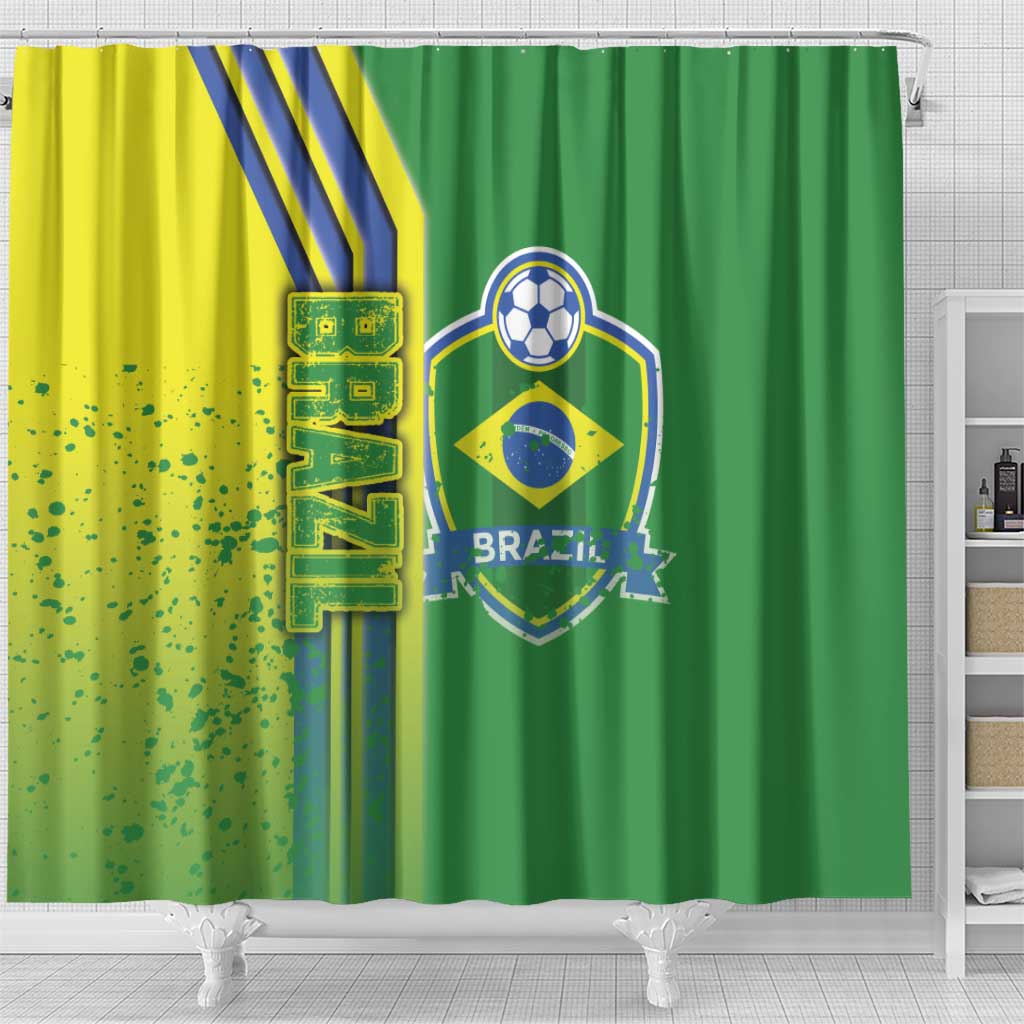 Brazil Football Shower Curtain Selecao Soccer - Road To Champion DT03