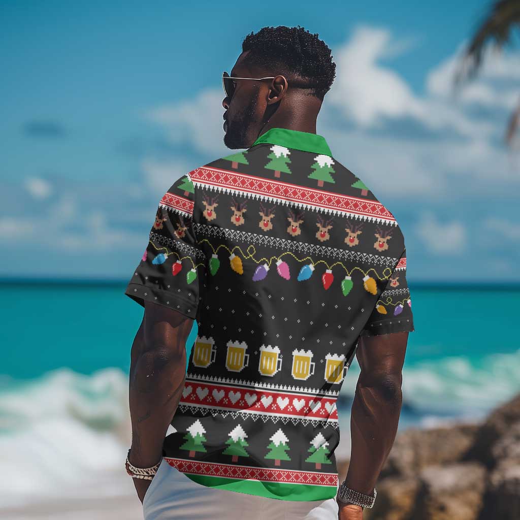 Ho Ho Ho Hold My Beer Santa Afro Hawaiian Shirt Christmas Beer DT03