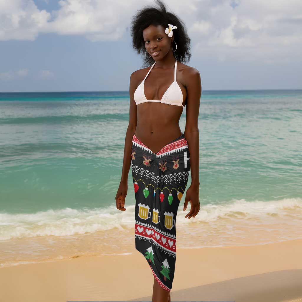 Ho Ho Ho Hold My Beer Santa Afro Sarong Christmas Beer DT03