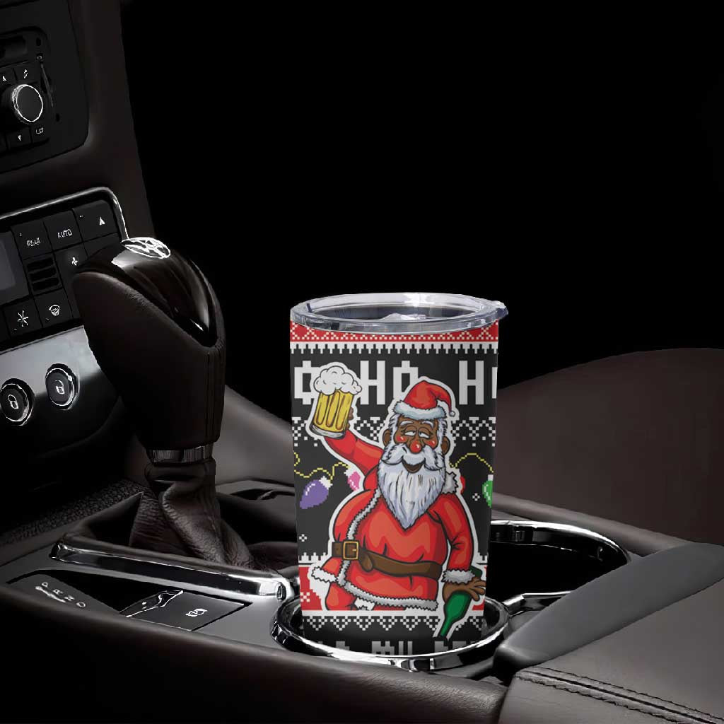 Ho Ho Ho Hold My Beer Santa Afro Tumbler Cup Christmas Beer DT03