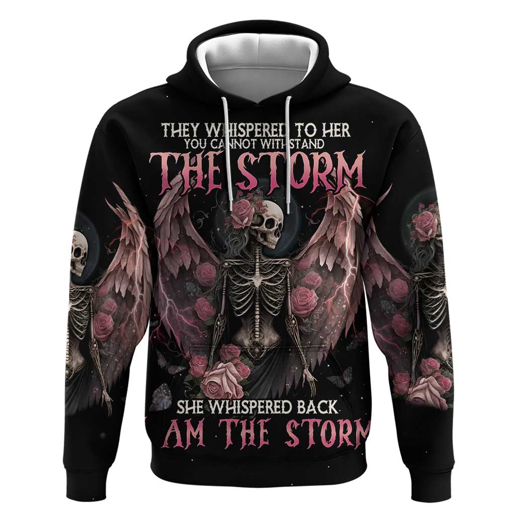 I Am The Storm Skeleton Roses Wings Hoodie Skull Art DT03