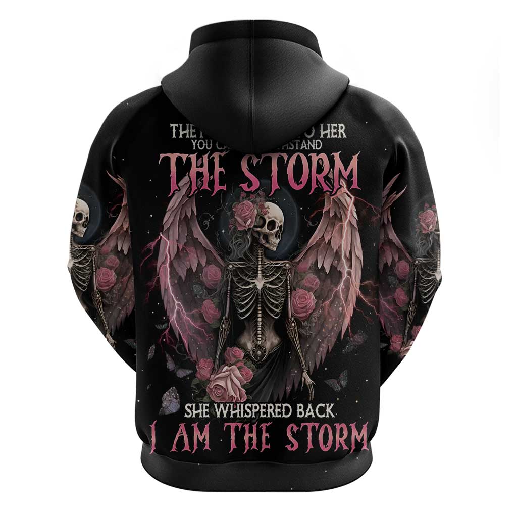 I Am The Storm Skeleton Roses Wings Hoodie Skull Art DT03