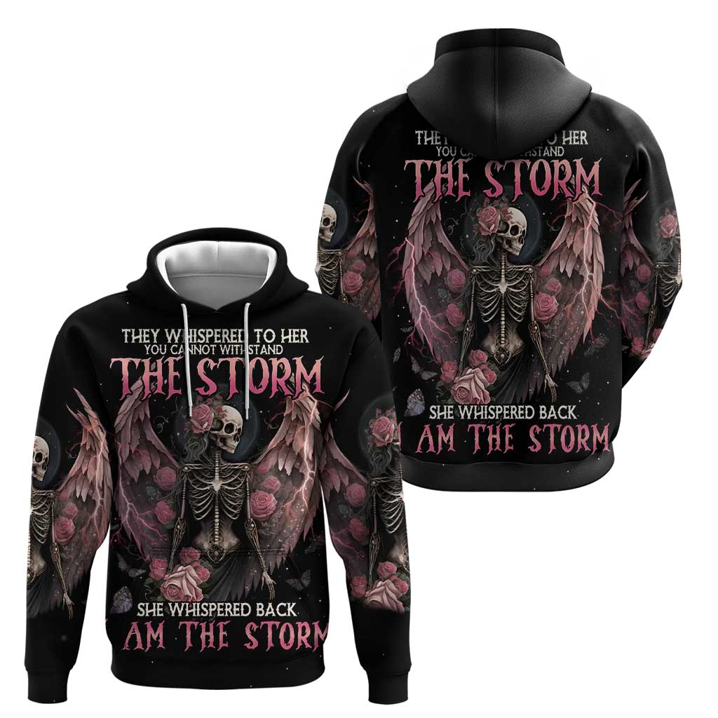 I Am The Storm Skeleton Roses Wings Hoodie Skull Art DT03