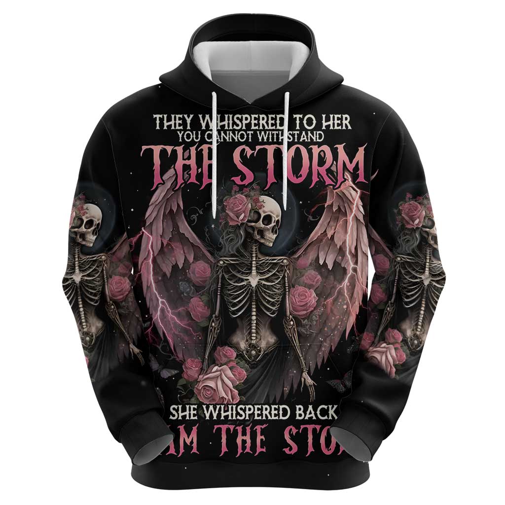 I Am The Storm Skeleton Roses Wings Hoodie Skull Art DT03