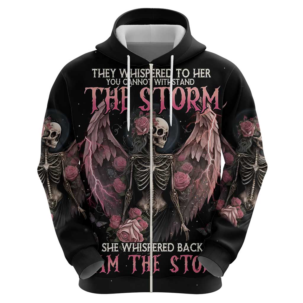 I Am The Storm Skeleton Roses Wings Hoodie Skull Art DT03