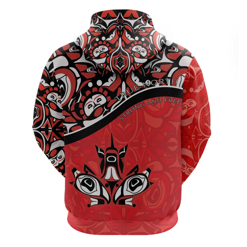 Canada Day Hoodie Haida Maple Leaf Style Tattoo Red DT03