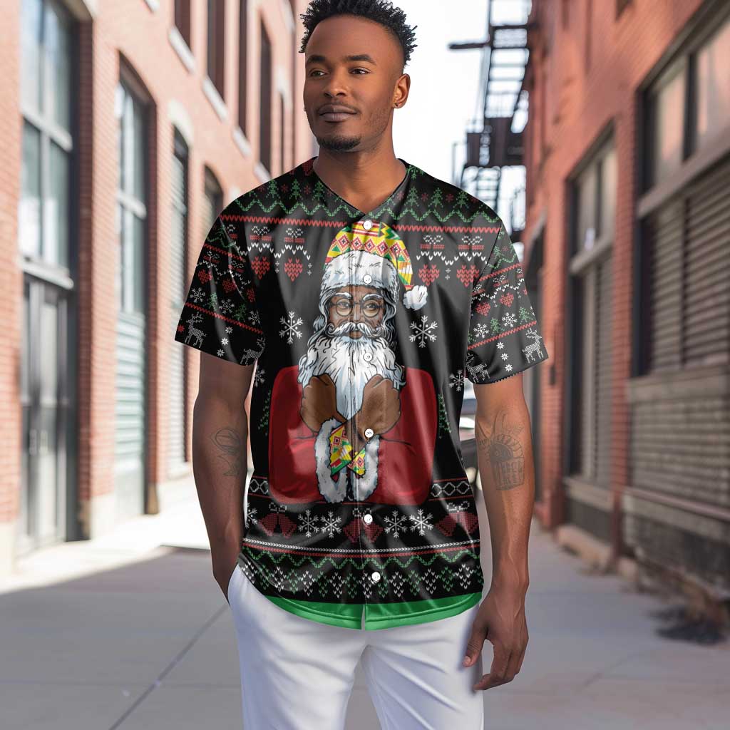 Santa Claus African Christmas Baseball Jersey Traditional Costume DT03