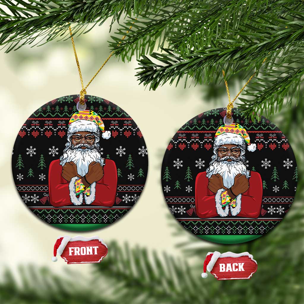 Santa Claus With African Traditional Costume Ceramic Ornament Christmas DT03