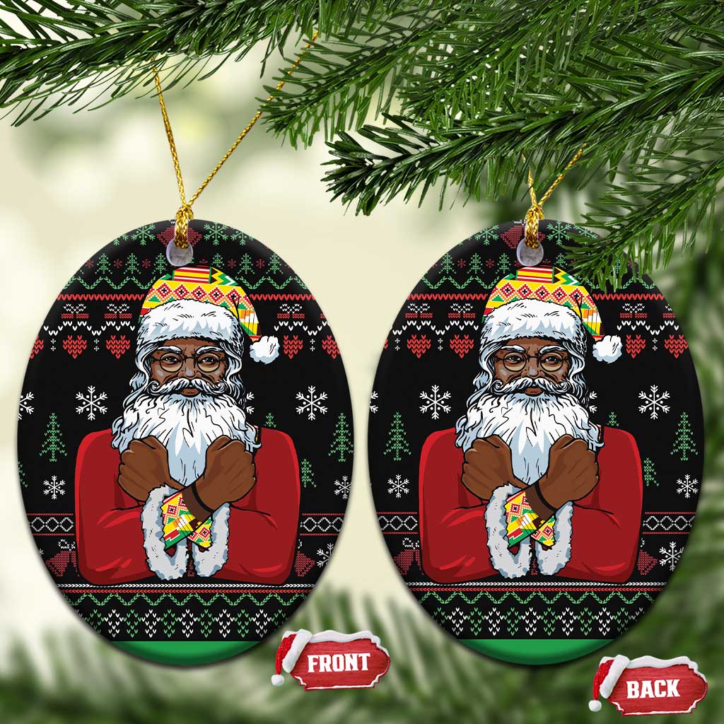 Santa Claus With African Traditional Costume Ceramic Ornament Christmas DT03