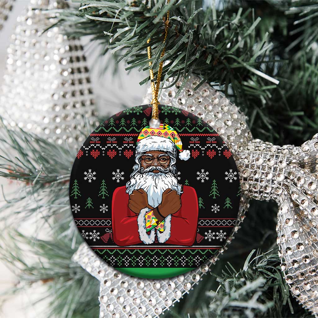 Santa Claus With African Traditional Costume Ceramic Ornament Christmas DT03