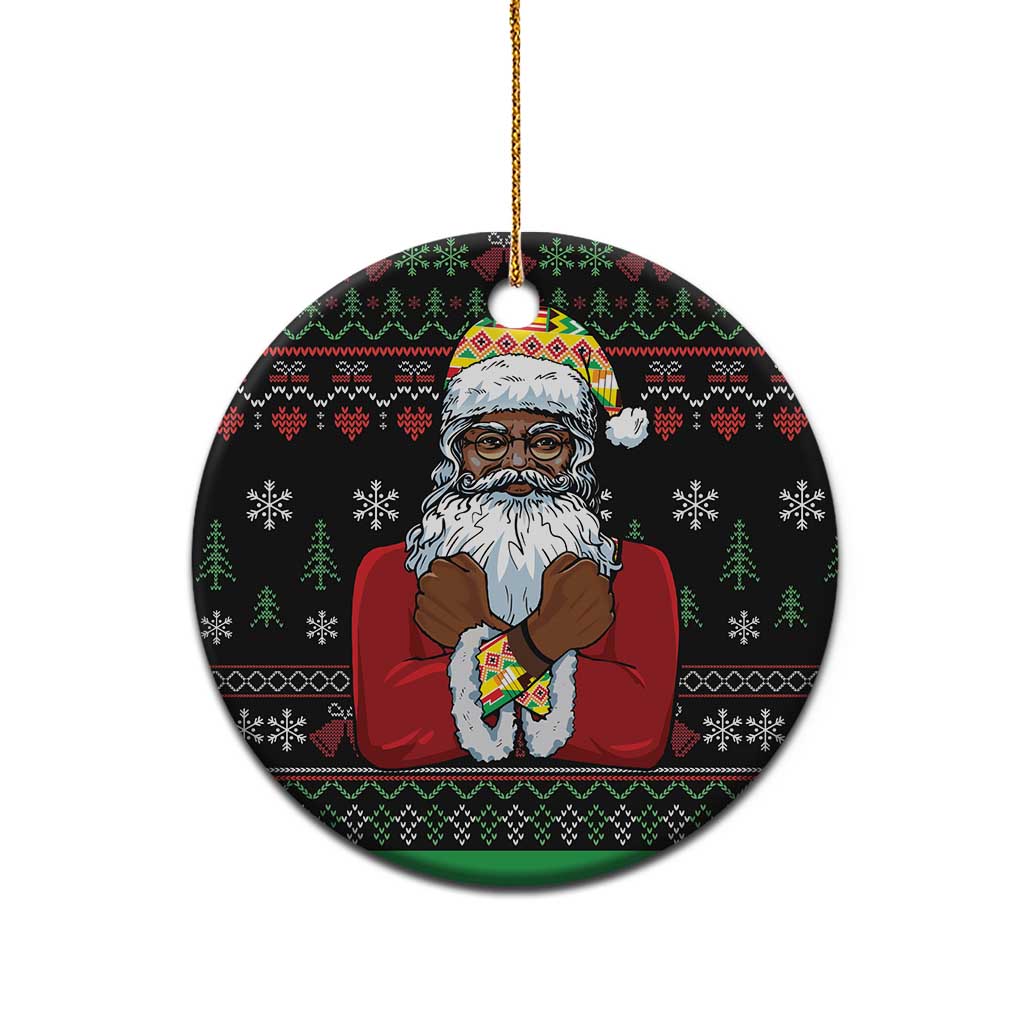 Santa Claus With African Traditional Costume Ceramic Ornament Christmas DT03