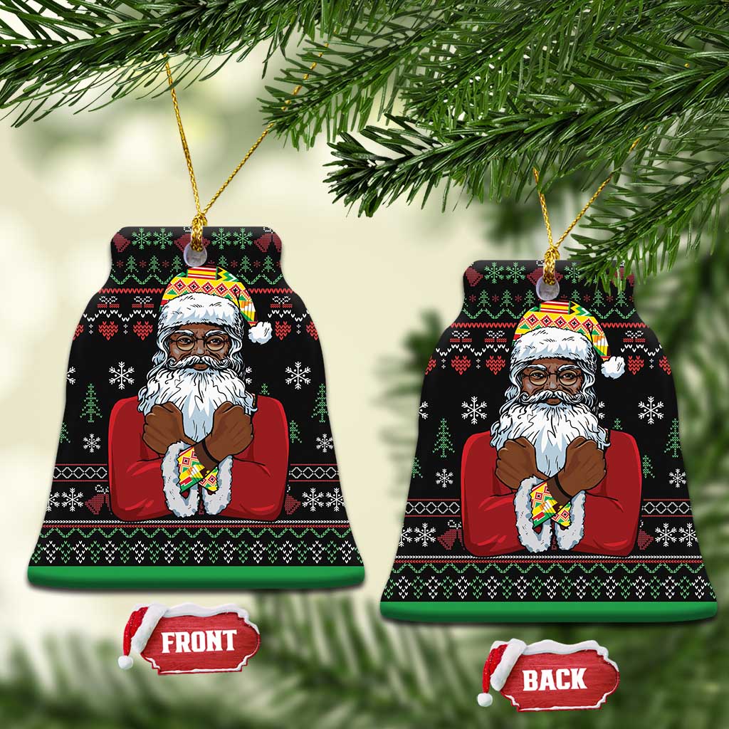 Santa Claus With African Traditional Costume Ceramic Ornament Christmas DT03