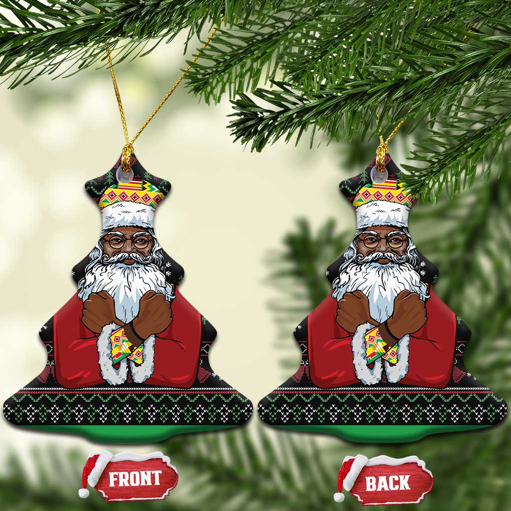 Santa Claus With African Traditional Costume Ceramic Ornament Christmas DT03