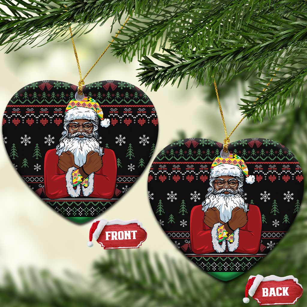 Santa Claus With African Traditional Costume Ceramic Ornament Christmas DT03