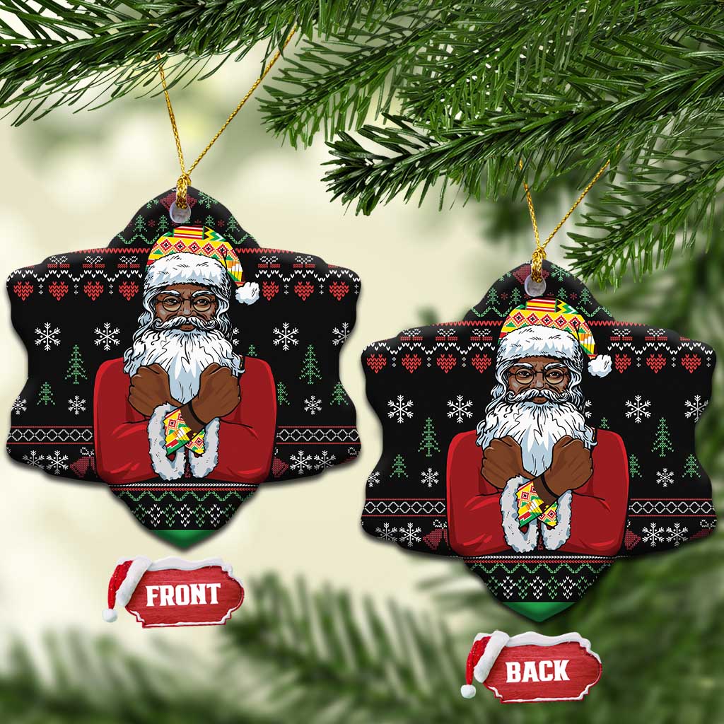 Santa Claus With African Traditional Costume Ceramic Ornament Christmas DT03