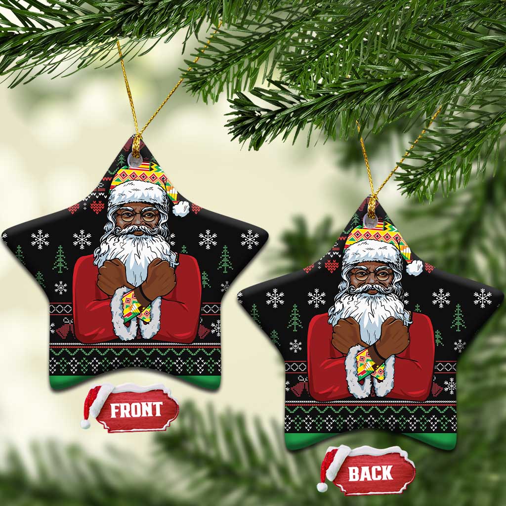 Santa Claus With African Traditional Costume Ceramic Ornament Christmas DT03