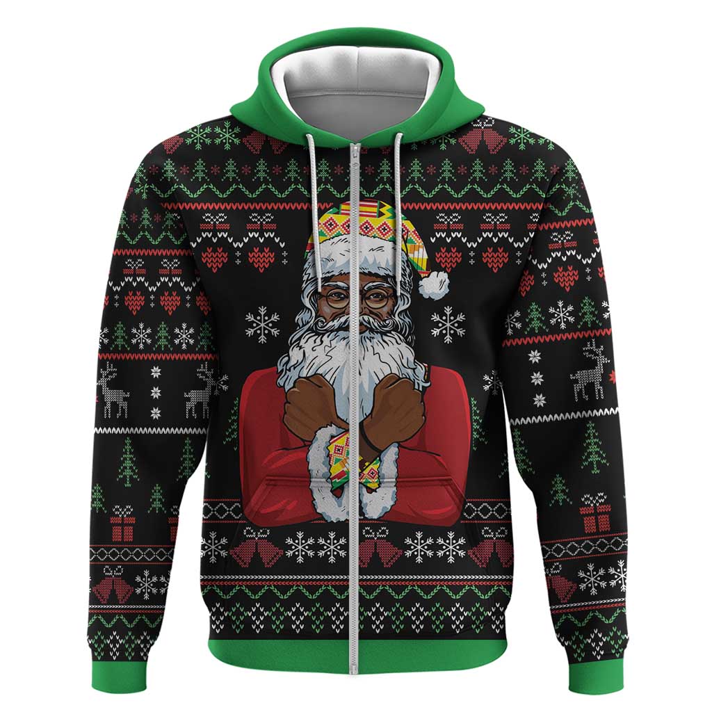 Santa Claus With African Traditional Costume Hoodie Christmas DT03