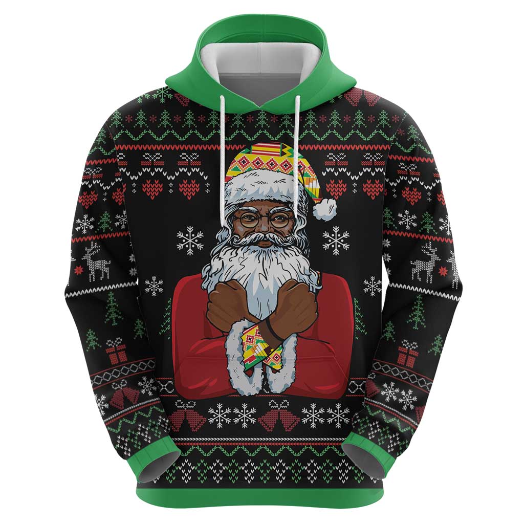 Santa Claus With African Traditional Costume Hoodie Christmas DT03