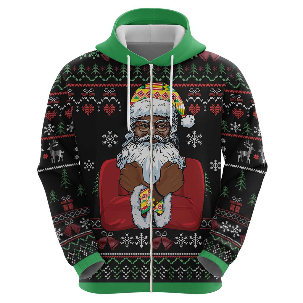 Santa Claus With African Traditional Costume Hoodie Christmas DT03
