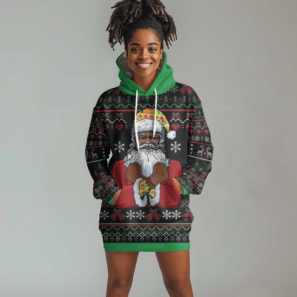 Santa Claus African Christmas Hoodie Dress Traditional Costume DT03