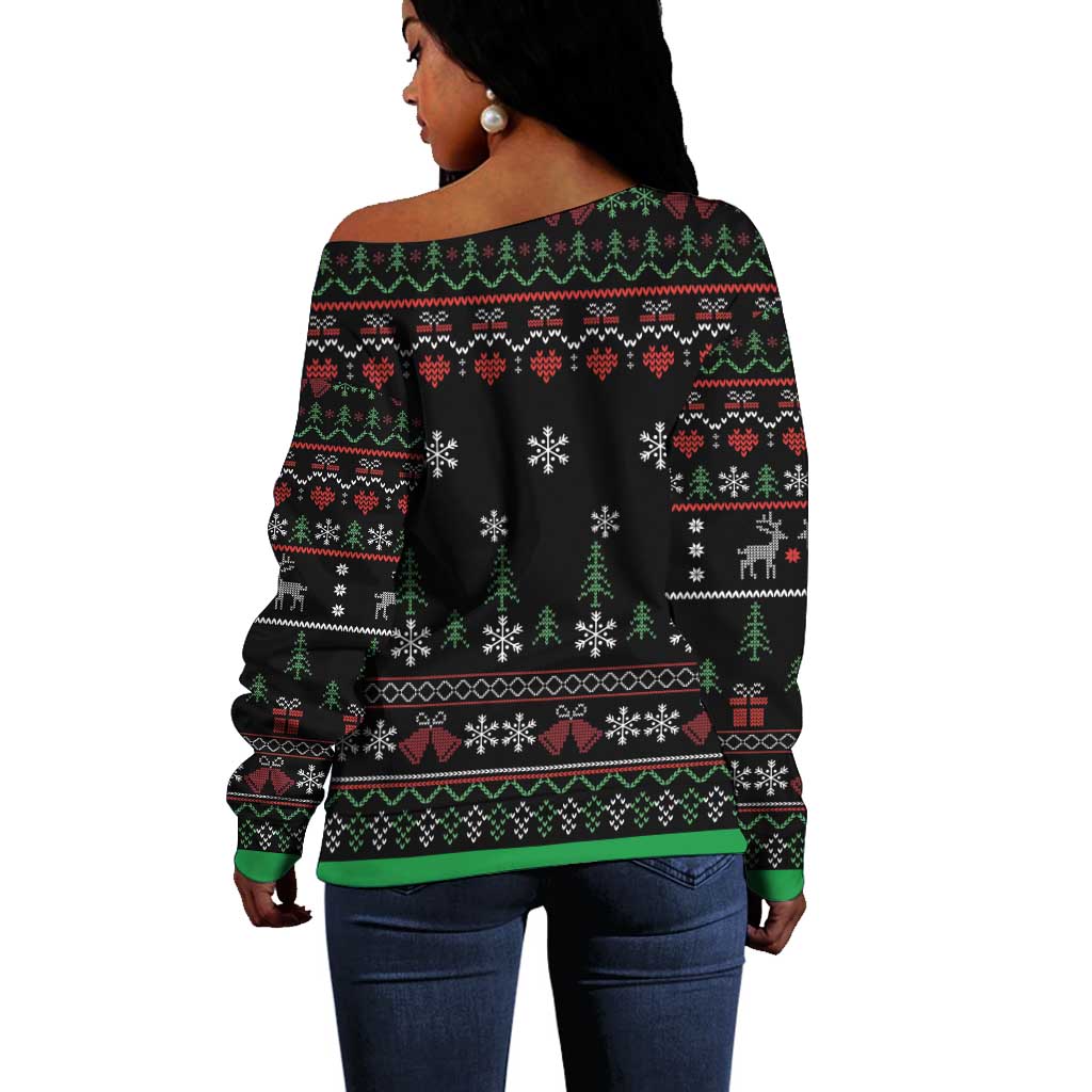 Santa Claus African Christmas Off Shoulder Sweater Traditional Costume DT03
