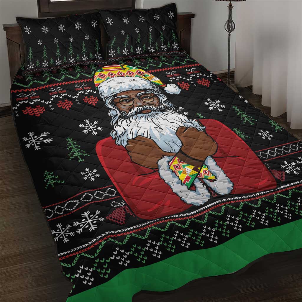 Santa Claus African Christmas Quilt Bed Set Traditional Costume DT03